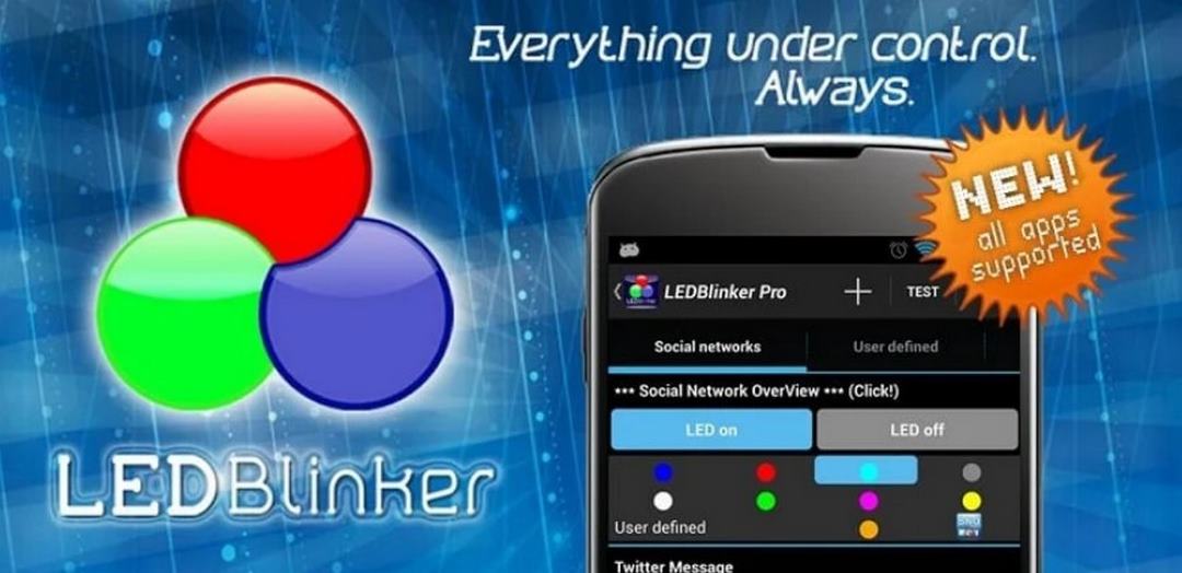 App điều khiển đèn LED RGB Blinker Notifications